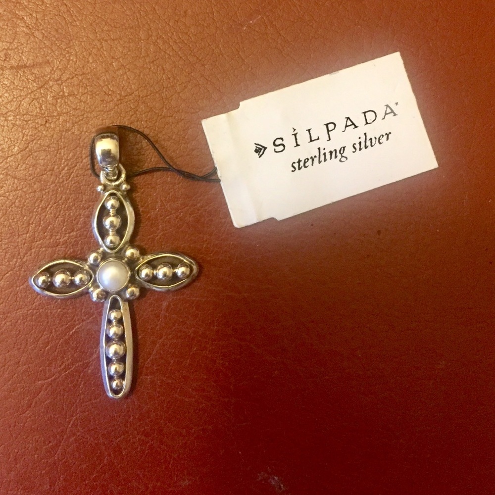 Silpada silver beaded cross